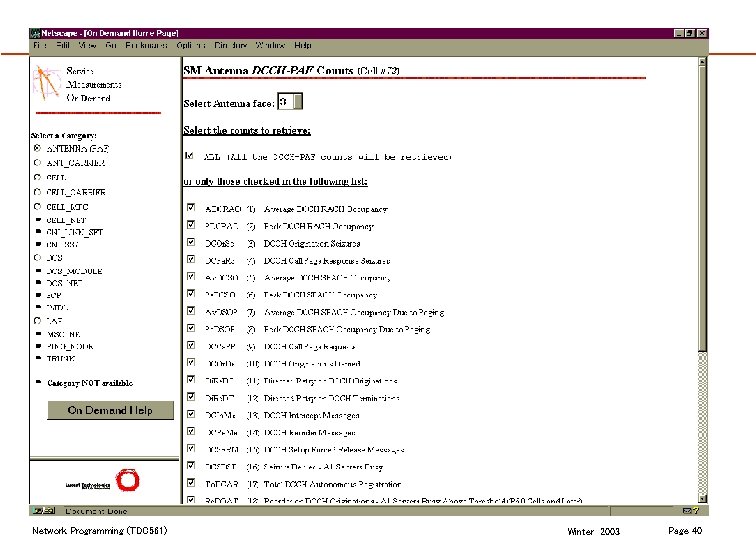 Network Programming (TDC 561) Winter 2003 Page 40 