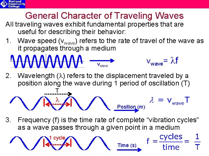 General Character of Traveling Waves All traveling waves exhibit fundamental properties that are useful