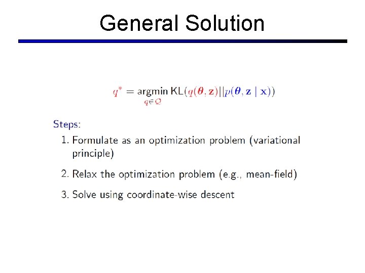 General Solution General Solution