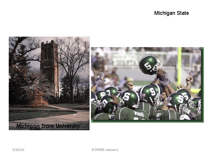 Michigan State 8/24/10 STOR 455 Lecture 1 