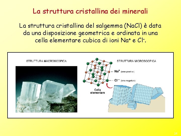 La struttura cristallina dei minerali La struttura cristallina del salgemma (Na. Cl) è data