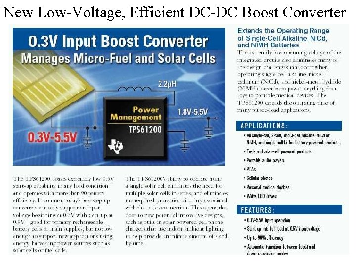 New Low-Voltage, Efficient DC-DC Boost Converter 