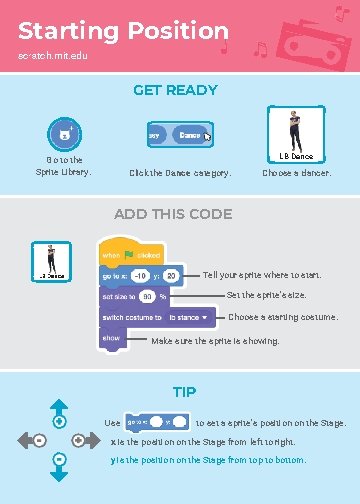 Starting Position scratch. mit. edu GET READY LB Dance Go to the Sprite Library.