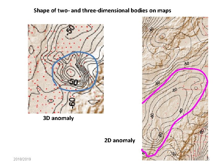 Shape of two and three dimensional bodies on maps 3 D anomaly 2018/2019 55