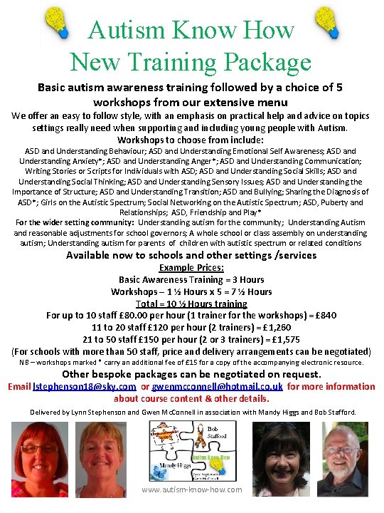 Autism Know How New Training Package Basic autism