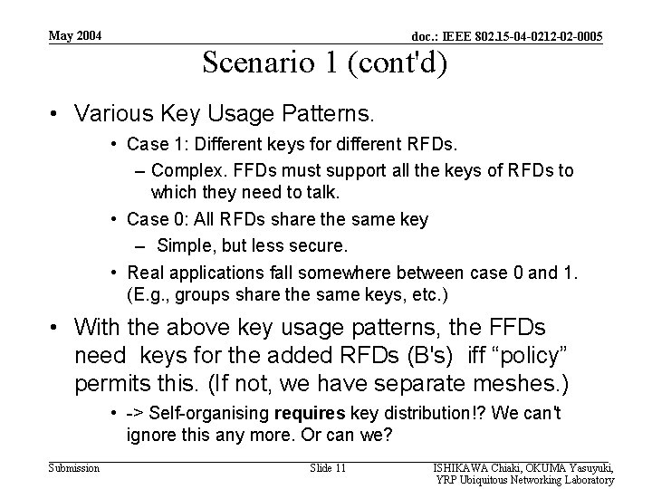 May 2004 doc. : IEEE 802. 15 -04 -0212 -02 -0005 Scenario 1 (cont'd)