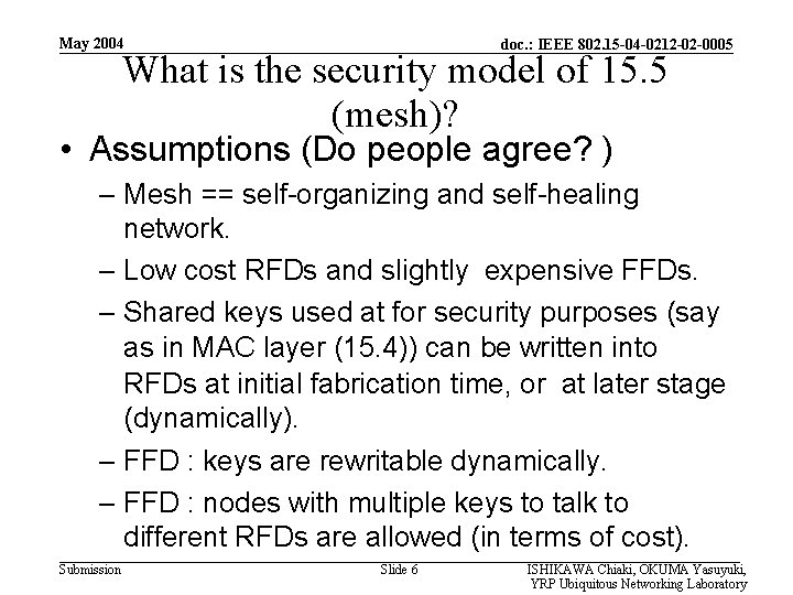 May 2004 doc. : IEEE 802. 15 -04 -0212 -02 -0005 What is the