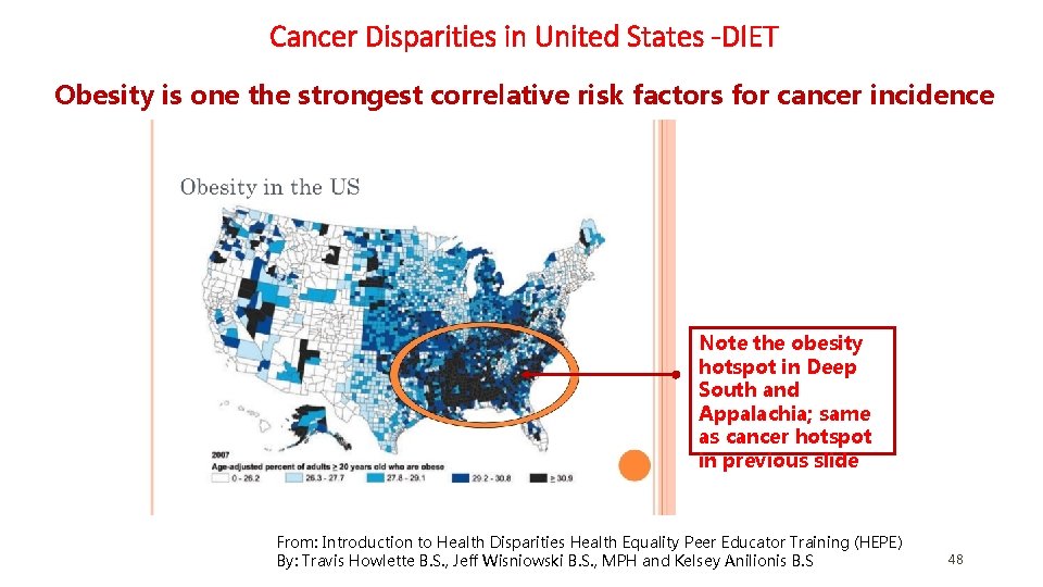 Cancer Disparities in United States -DIET Obesity is one the strongest correlative risk factors Cancer Disparities in United States -DIET Obesity is one the strongest correlative risk factors