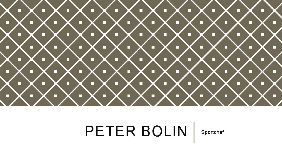 PETER BOLIN Sportchef 