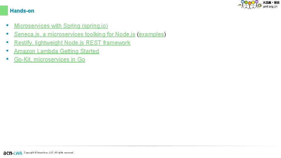 Hands-on • • • Microservices with Spring (spring. io) Seneca. js, a microservices toolking Hands-on • • • Microservices with Spring (spring. io) Seneca. js, a microservices toolking