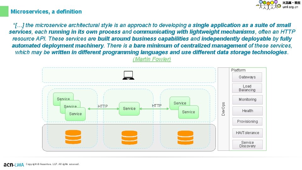 Microservices, a definition “[…] the microservice architectural style is an approach to developing a
