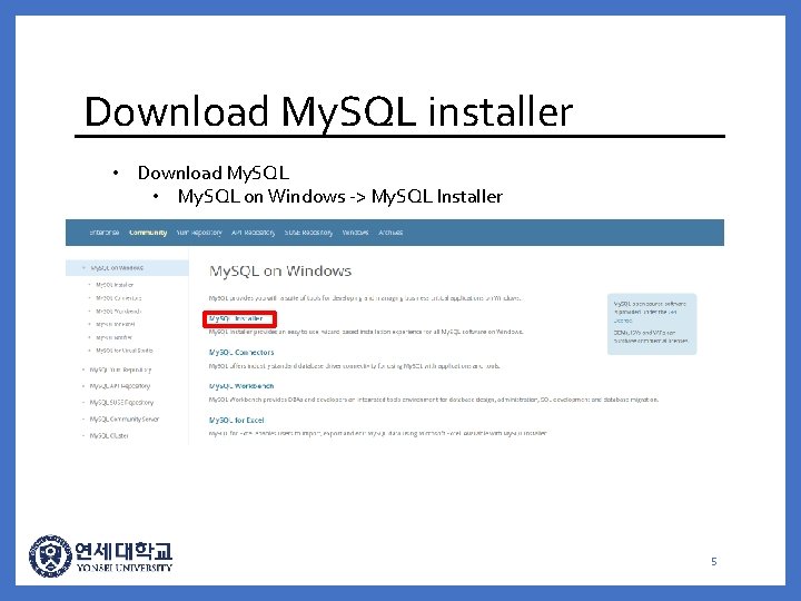 Download My. SQL installer • Download My. SQL • My. SQL on Windows ->