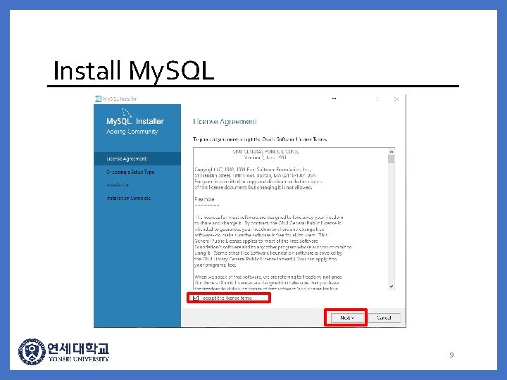 Install My. SQL 9 