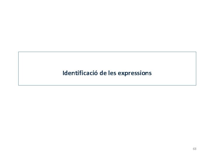 Identificació de les expressions 68 