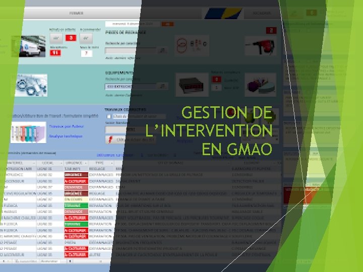 GESTION DE L’INTERVENTION EN GMAO 