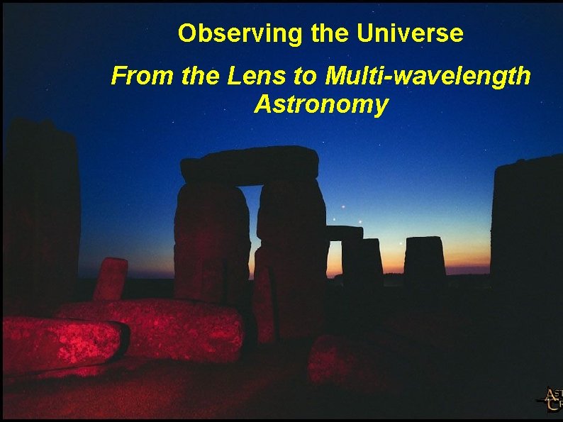Observing the Universe From the Lens to Multi-wavelength Astronomy 