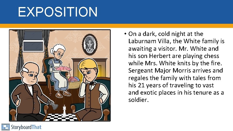 EXPOSITION • On a dark, cold night at the Laburnam Villa, the White family