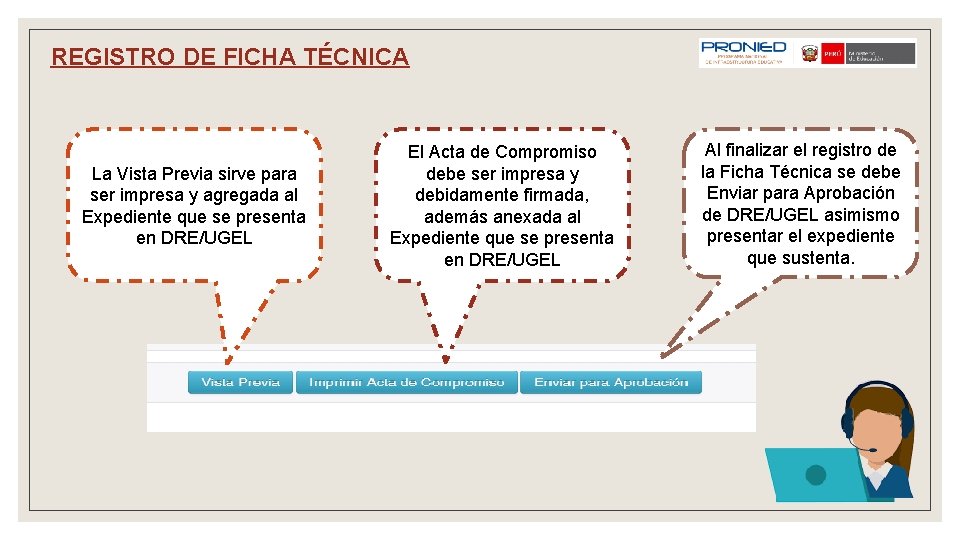 REGISTRO DE FICHA TÉCNICA La Vista Previa sirve para ser impresa y agregada al