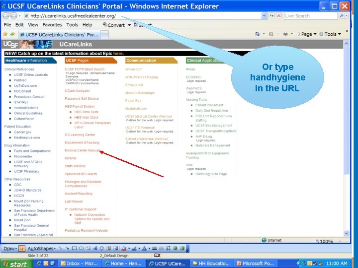 Or type handhygiene in the URL 