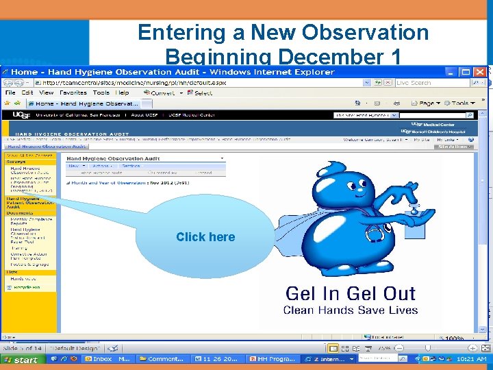 Entering a New Observation Beginning December 1 Click here 