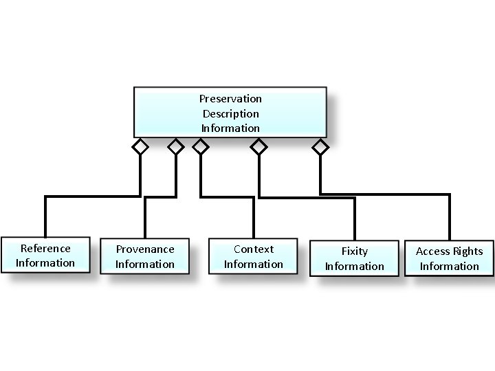 Preservation Description Information Reference Information Provenance Information Context Information Fixity Information Access Rights Information