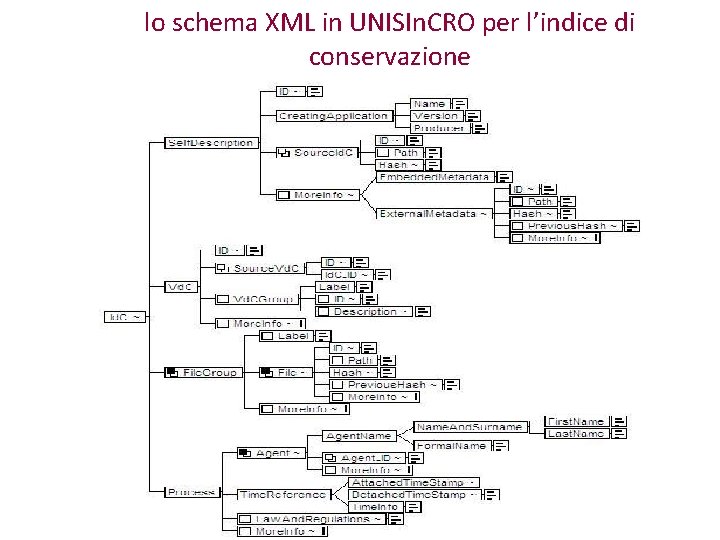 lo schema XML in UNISIn. CRO per l’indice di conservazione 