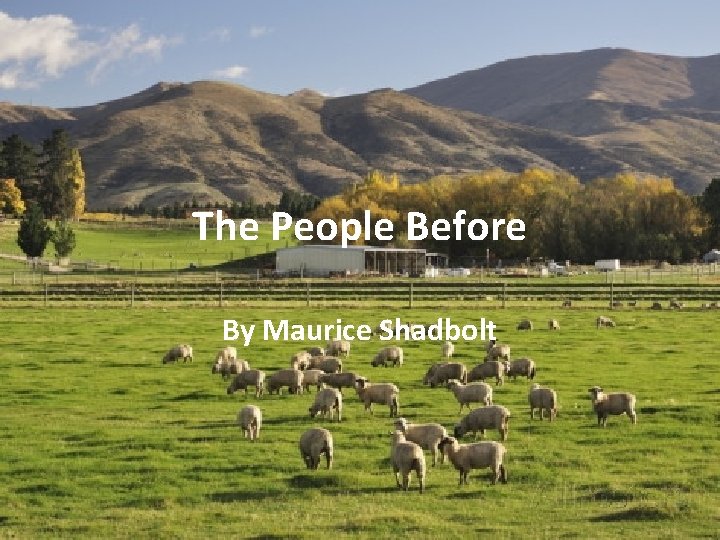 The People Before By Maurice Shadbolt 