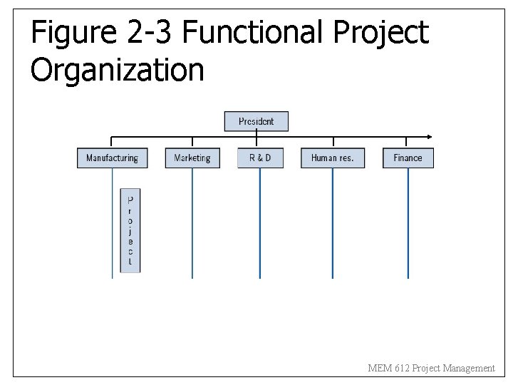 Figure 2 -3 Functional Project Organization MEM 612 Project Management Figure 2 -3 Functional Project Organization MEM 612 Project Management