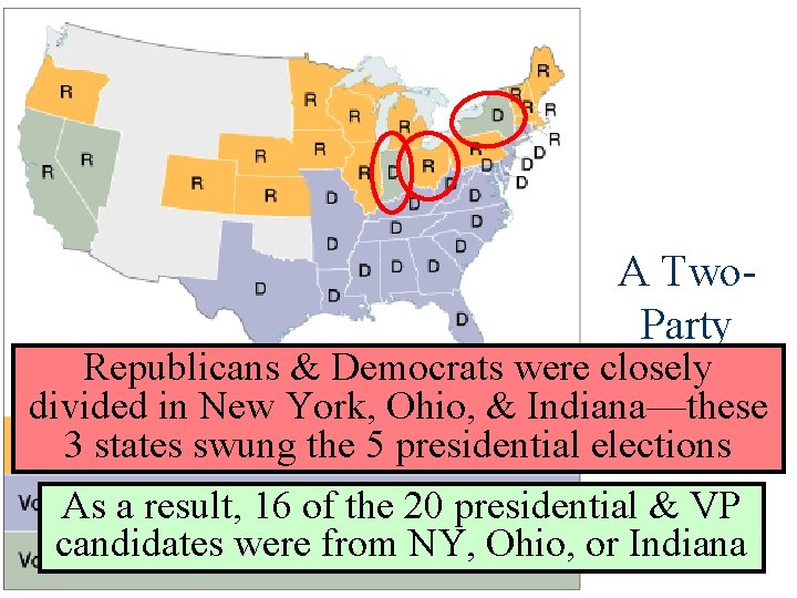 A Two. Party Republicans & Democrats were Stalemate closely divided in New York, Ohio,