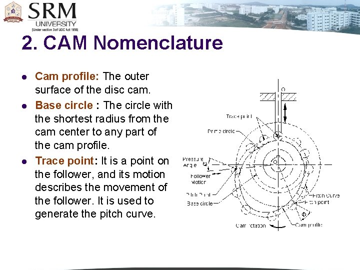 2. CAM Nomenclature l l l Cam profile: The outer surface of the disc