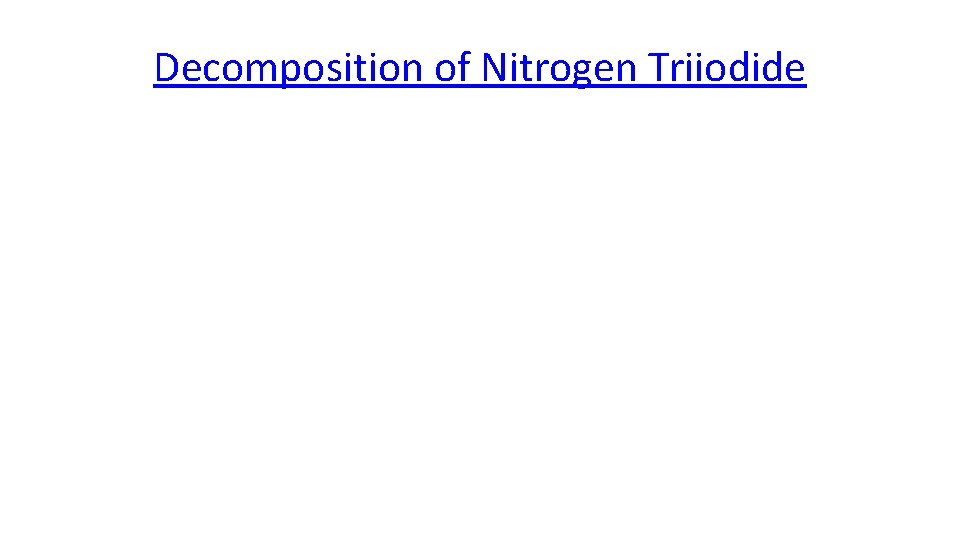 Decomposition of Nitrogen Triiodide 