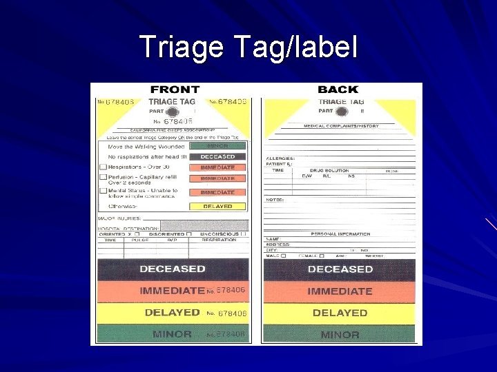 Triage Tag/label 