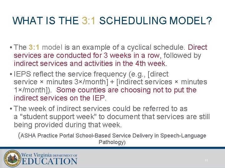 WHAT IS THE 3: 1 SCHEDULING MODEL? • The 3: 1 model is an WHAT IS THE 3: 1 SCHEDULING MODEL? • The 3: 1 model is an