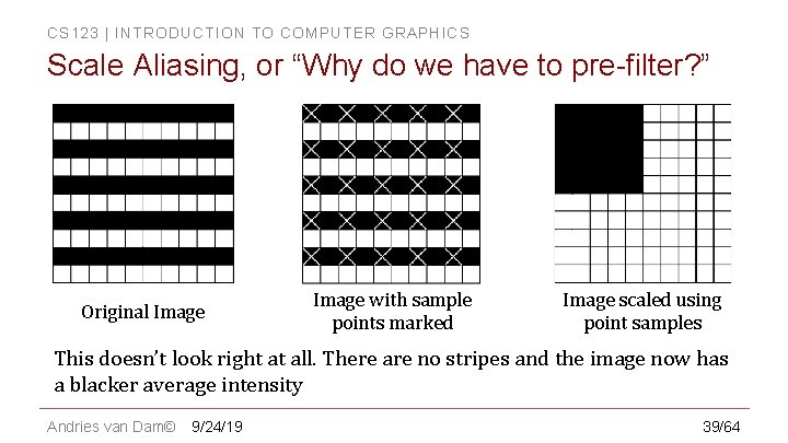 CS 123 | INTRODUCTION TO COMPUTER GRAPHICS Scale Aliasing, or “Why do we have