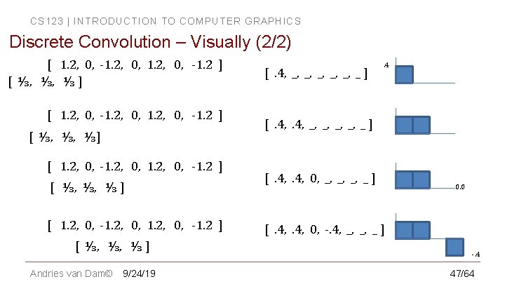 CS 123 | INTRODUCTION TO COMPUTER GRAPHICS Discrete Convolution – Visually (2/2) [ 1.