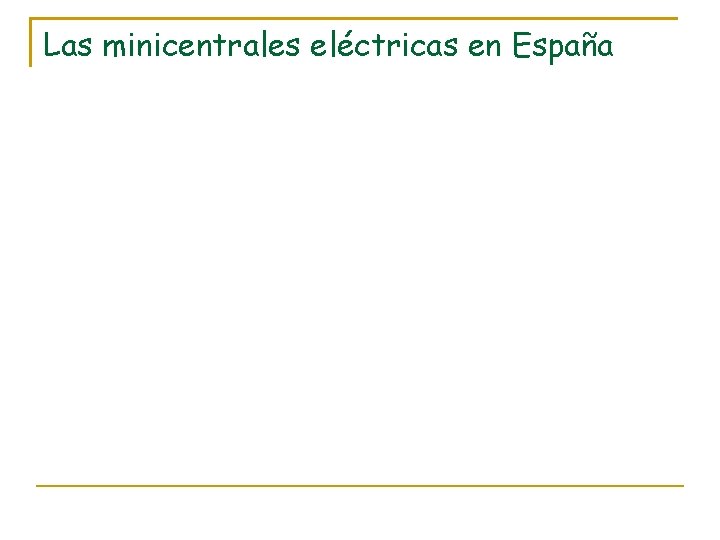 Las minicentrales eléctricas en España 