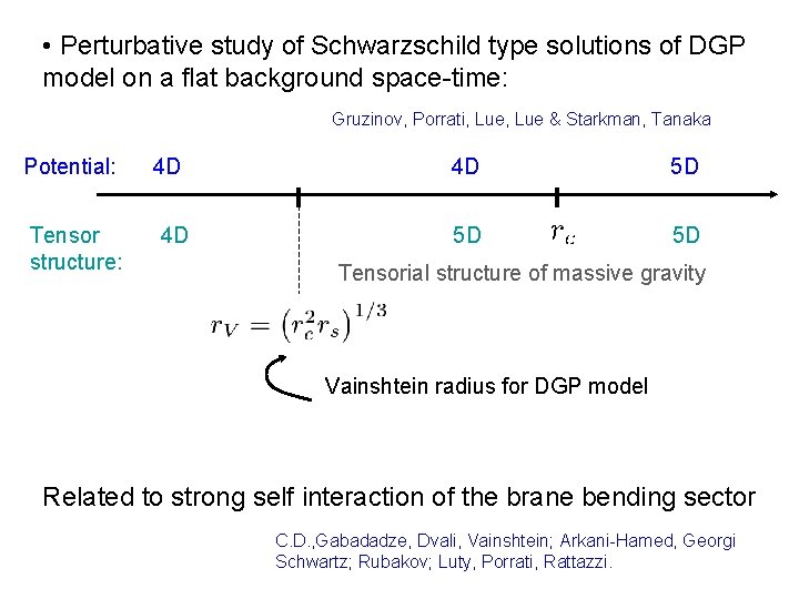  • Perturbative study of Schwarzschild type solutions of DGP model on a flat
