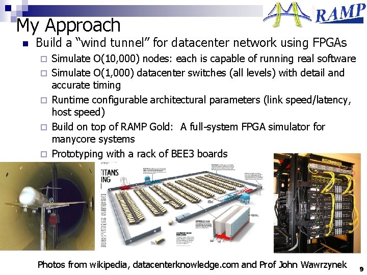 My Approach n Build a “wind tunnel” for datacenter network using FPGAs ¨ ¨
