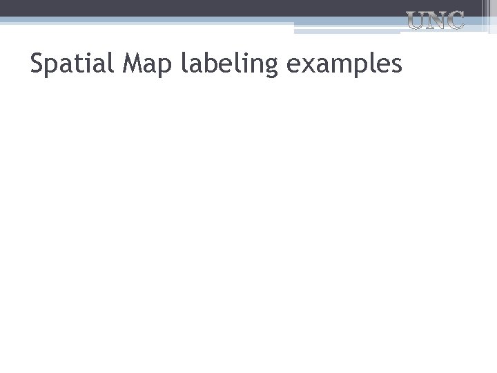 Spatial Map labeling examples 