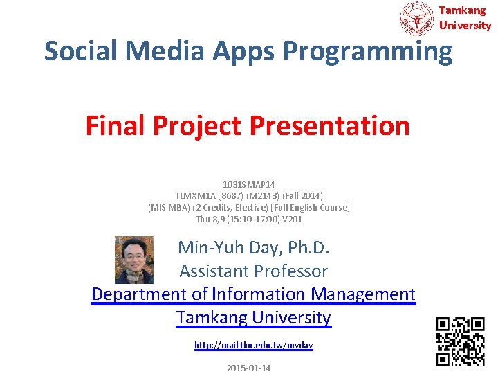 Tamkang University Social Media Apps Programming Final Project