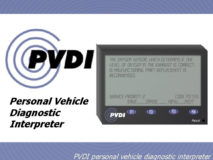 Personal Vehicle Diagnostic Interpreter 1/18/2022 2 PVDI personal vehicle diagnostic interpreter 