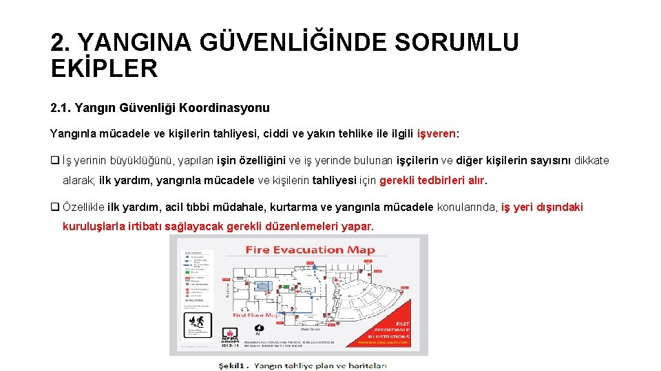 2. YANGINA GÜVENLİĞİNDE SORUMLU EKİPLER 2. 1. Yangın Güvenliği Koordinasyonu Yangınla mücadele ve kişilerin