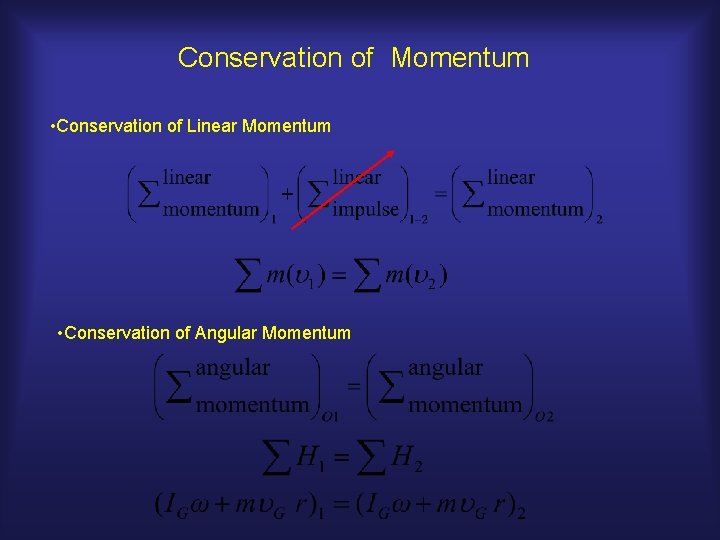 Conservation of Momentum • Conservation of Linear Momentum • Conservation of Angular Momentum 