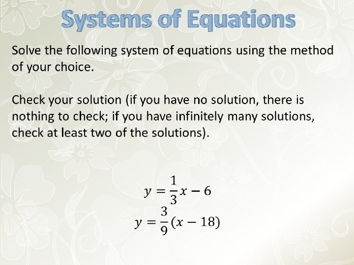 Systems of Equations 