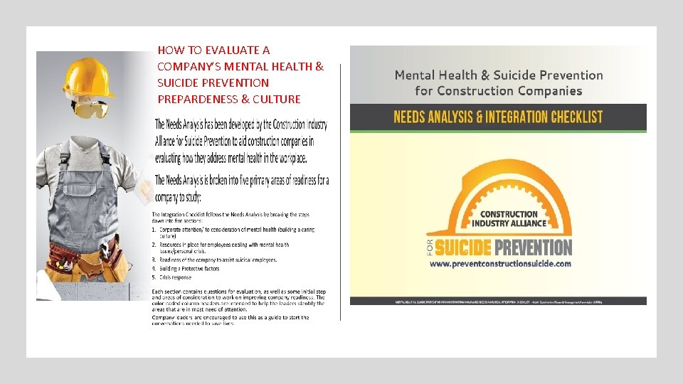 HOW TO EVALUATE A COMPANY’S MENTAL HEALTH & SUICIDE PREVENTION PREPARDENESS & CULTURE 