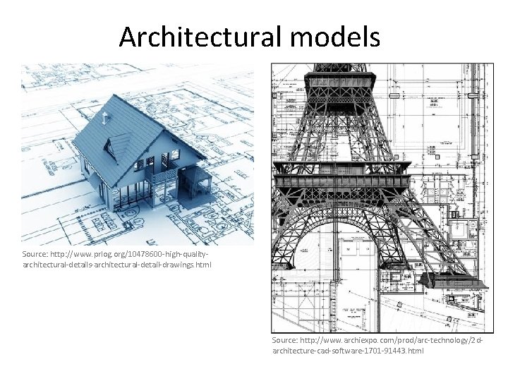 Architectural models Source: http: //www. prlog. org/10478600 -high-qualityarchitectural-details-architectural-detail-drawings. html Source: http: //www. archiexpo. com/prod/arc-technology/2