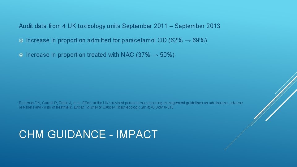 Audit data from 4 UK toxicology units September 2011 – September 2013 Increase in