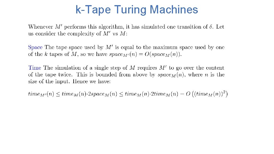 k-Tape Turing Machines 