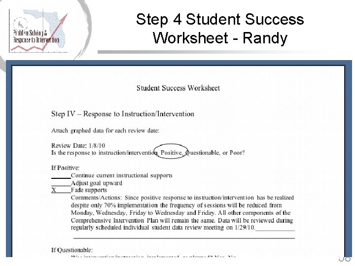 Step 4 Student Success Worksheet - Randy 58 
