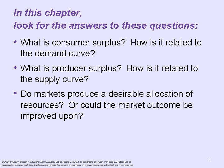 In this chapter, look for the answers to these questions: • What is consumer